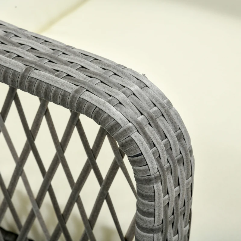 Outsunny Mobili da Giardino Set 2 Pz in Rattan Chaise Longue e Tavolino da Caffè