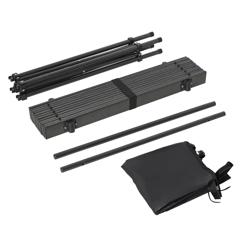 Outsunny Mesa de Camping Plegable con Almacenaje de Malla y Bolsa de Transporte para Exterior Jardín y Picnic 70x70x69 cm Negro