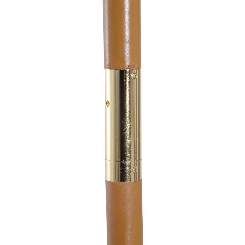 Outsunny Ombrellone da Giardino 2.5x2.3m a 6 Stecche, in Legno e Poliestere, Verde Scuro