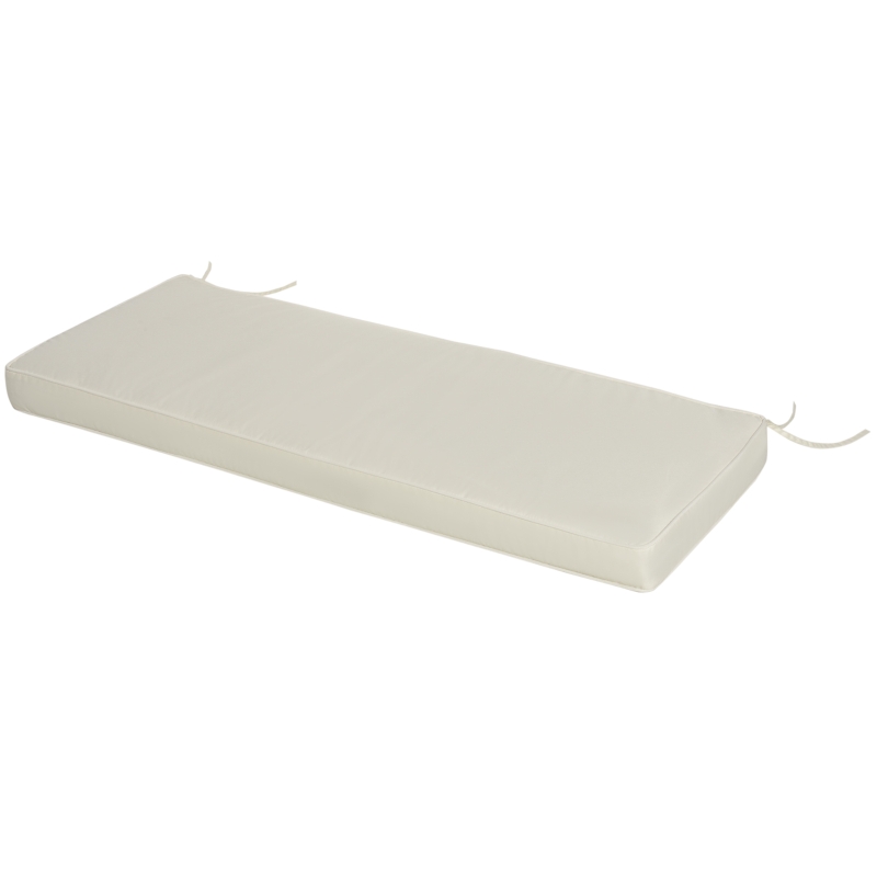 Outsunny Garden Bench Cushion 2 Seater Loveseat Seat Pad for Patio Swing Furniture for Indoor & Outdoor Use, 120 x 50 x 8 cm, Cream White