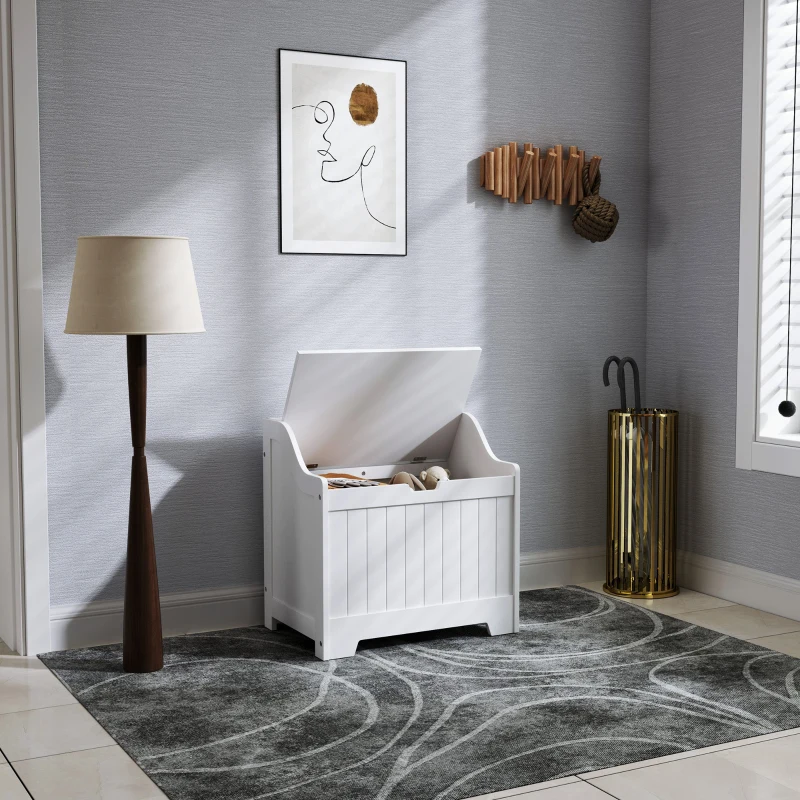 HOMCOM 61L Home Storage Chest - White