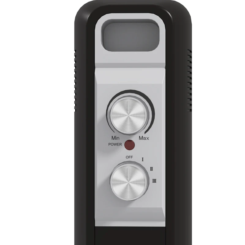 HOMCOM 2kW Nine Fin Oil-Filled Radiator - Black