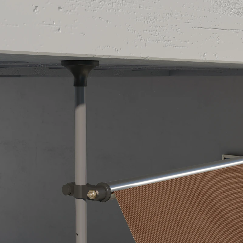 Outsunny Toldo Manual Retráctil con Manivela 300x120x210-300 cm con Altura Ajustable Impermeable y Anti-UV Café