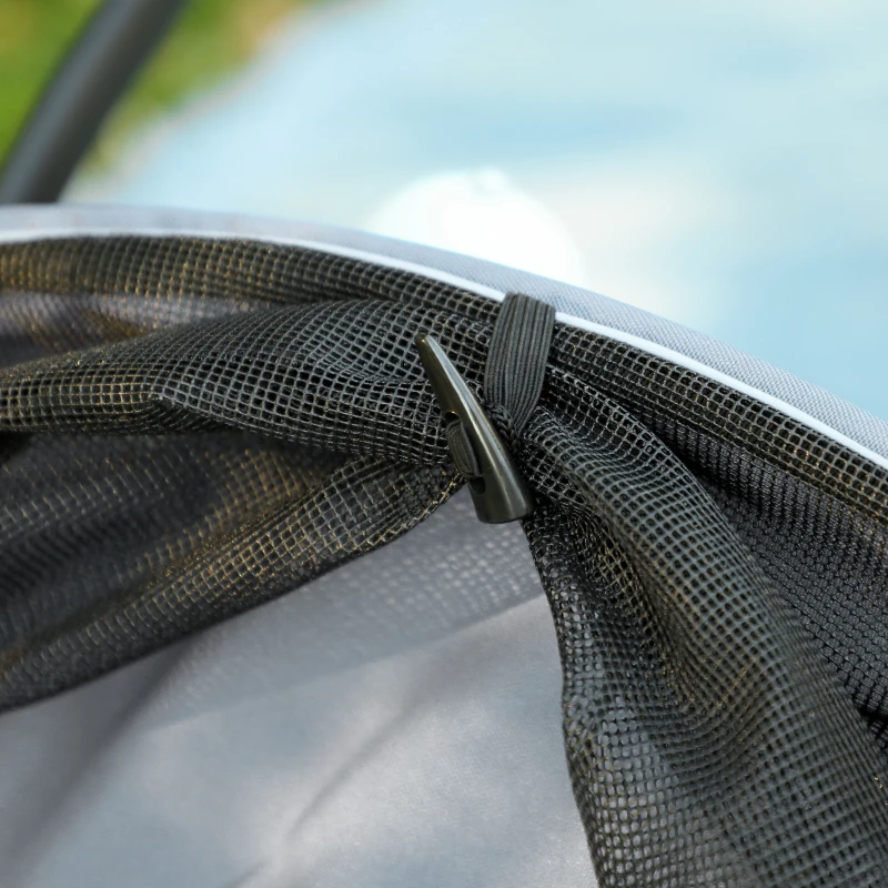 PawHut Poussette pour chien 3 roues avec pliage facile, sac de rangement, coussin souple, laisse de sécurité, gris