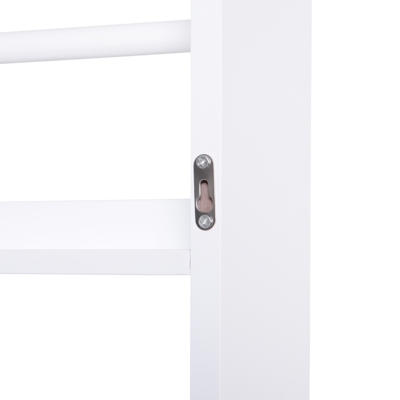 HOMCOM Étagère murale en bois pour livres et magazines, 4 niveaux, 59l x 12P x 113H cm, blanc