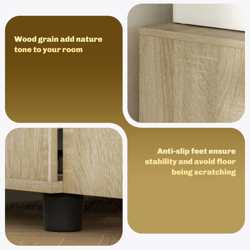 Vinsetto Two-Tier Locking Office Storage Cabinet - Oak(m-5)