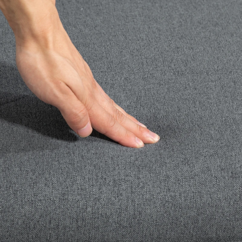 HOMCOM Butaca con Reposapiés Sillón para Lectura con Patas de Acero en Forma de Cruz Gris Oscuro