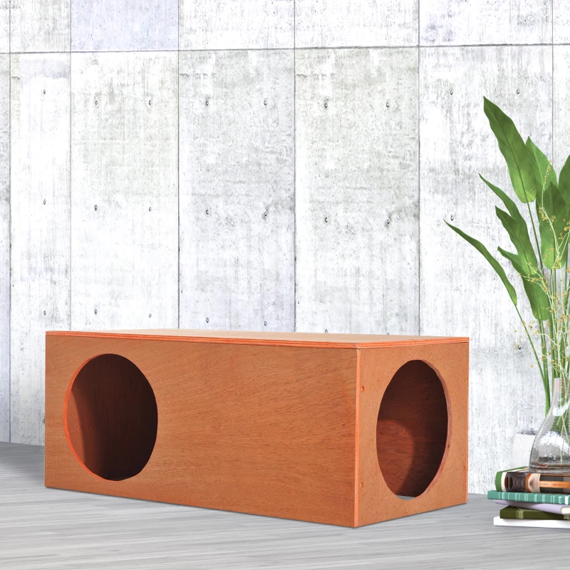 PawHut Outdoor Rabbit Hideaway Shelter Indoor Cat Tunnel Garden Kitty Box House Pet Home Run Play Cage Waterproof 60Lx30Wx25H(cm)