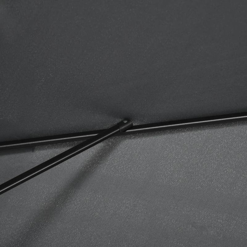 Outsunny 3x2m Patio Parasol Garden Umbrellas Canopy with Aluminium Tilt Crank Rectangular Sun Shade Steel, Black