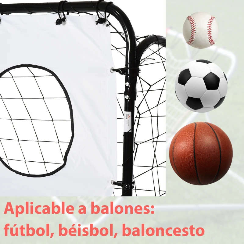 HOMCOM Portería de Fútbol para Niños con Lona de Precisión y Puntería para Entrenamiento y Perfeccionamiento 240x88x174 cm Blanco
