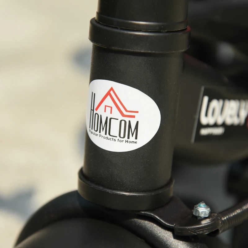 HOMCOM Triciclo Evolutivo para Bebés 6 en 1 Triciclo para Niños de 1-5 Años Bicicleta para Niños con Toldo Plegable Mango Telescópico Desmontable Cinturón de Seguridad y Cesto 95x50x106 cm Rojo