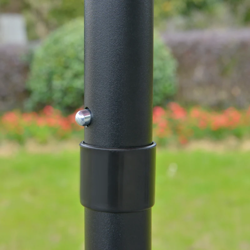 Outsunny Parasol de jardin Parasol droit Parasol inclinable aluminium fibre de verre polyester diamètre 2,65 m coloris rouge