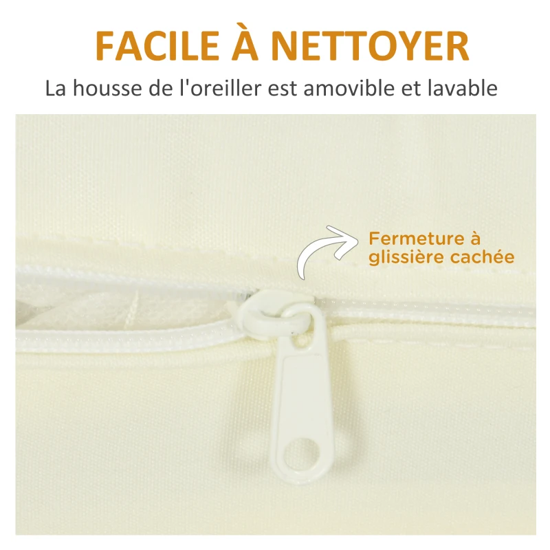Outsunny Coussin de Banc de Jardin déhoussables - Rembourrage 8 cm - Cordons d'attache - Polyester crème