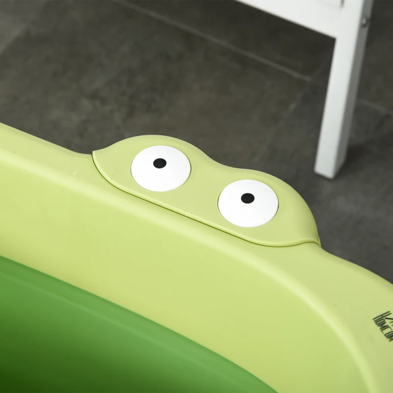 HOMCOM Bañera Plegable para Bebé Bañera Portátil para Niños con Patas Antideslizantes 75,3x55,4x43 cm Verde