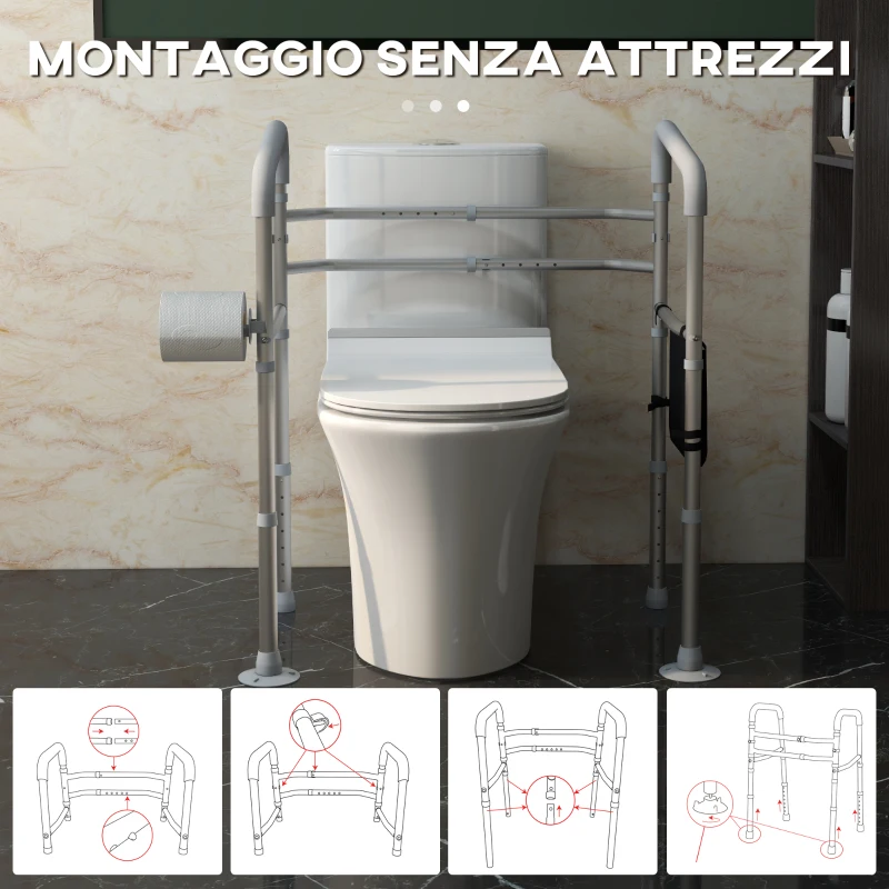 HOMCOM Supporto Water con Braccioli Regolabile in Altezza e Larghezza con 2 Piedini a Ventosa