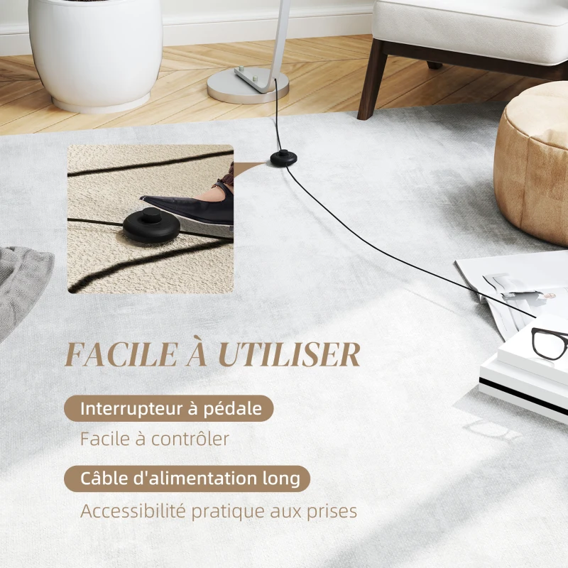 HOMCOM Lampadaire LED avec 3 niveaux de luminosité réglables, lampe sur pied moderne avec interrupteur au pied, argenté