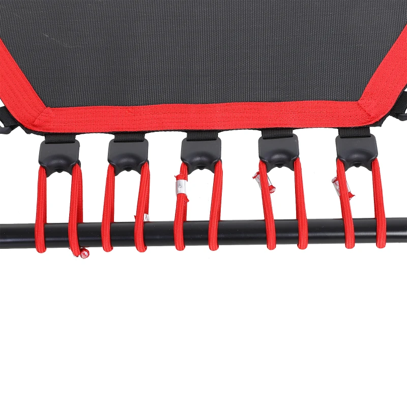 HOMCOM 40" Hexagon Fitness Trampoline Indoor Outdoor Metal Bouncer Jumper Adult Home Gym Fitness - Red