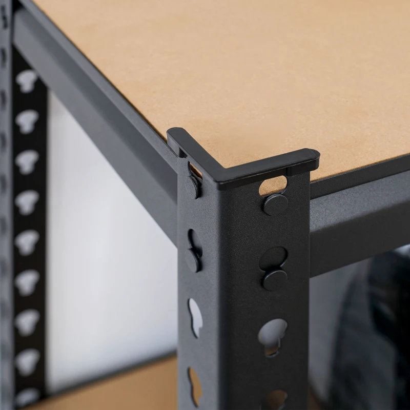 HOMCOM Scaffalatura Industriale a 4 Livelli in MDF e Acciaio con Ripiani Aperti e Regolabili, 81.3x30x152.4 cm