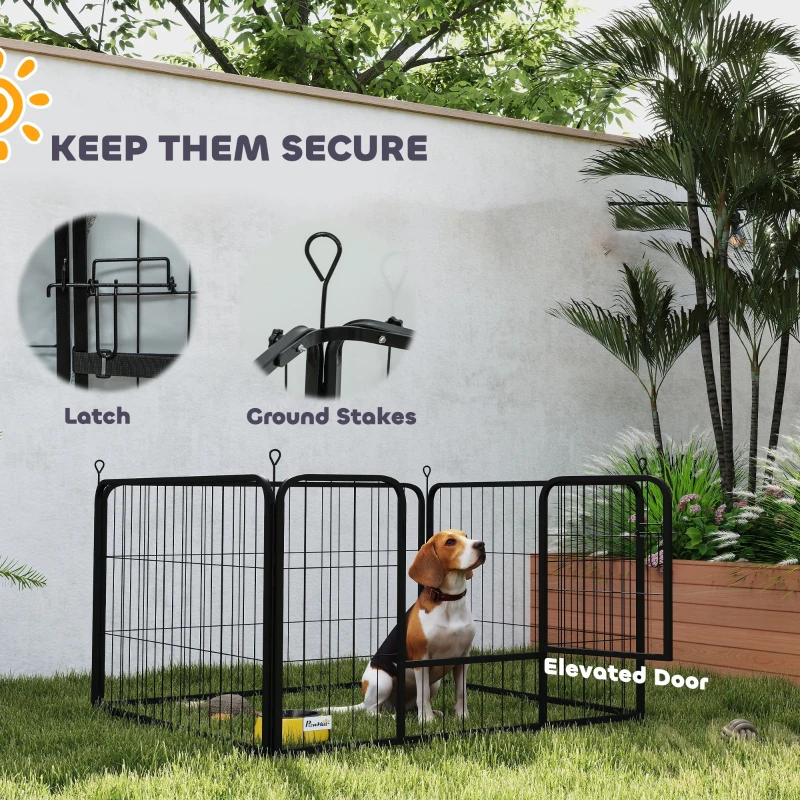 PawHut Steel Dog Whelping Box with Washable Whelping Pad, Wind-Resistant Cloth, for Small, Medium Dogs, 102 x 102 x 60cm