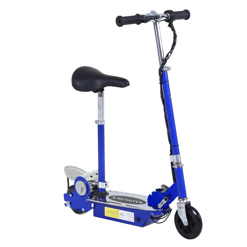 HOMCOM Trottinette électrique 120 W pliable pour enfant de 7 à 12 ans hauteur guidon et selle réglable 10 Km/h max. bleu