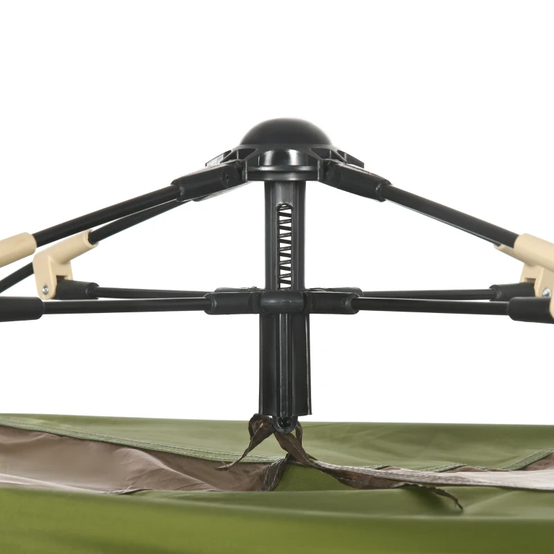 Outsunny Tenda da Campeggio 2 Posti con Borsa da Trasporto, Ganci per Lampade e Tasche Portaoggetti, 210x210x135 cm