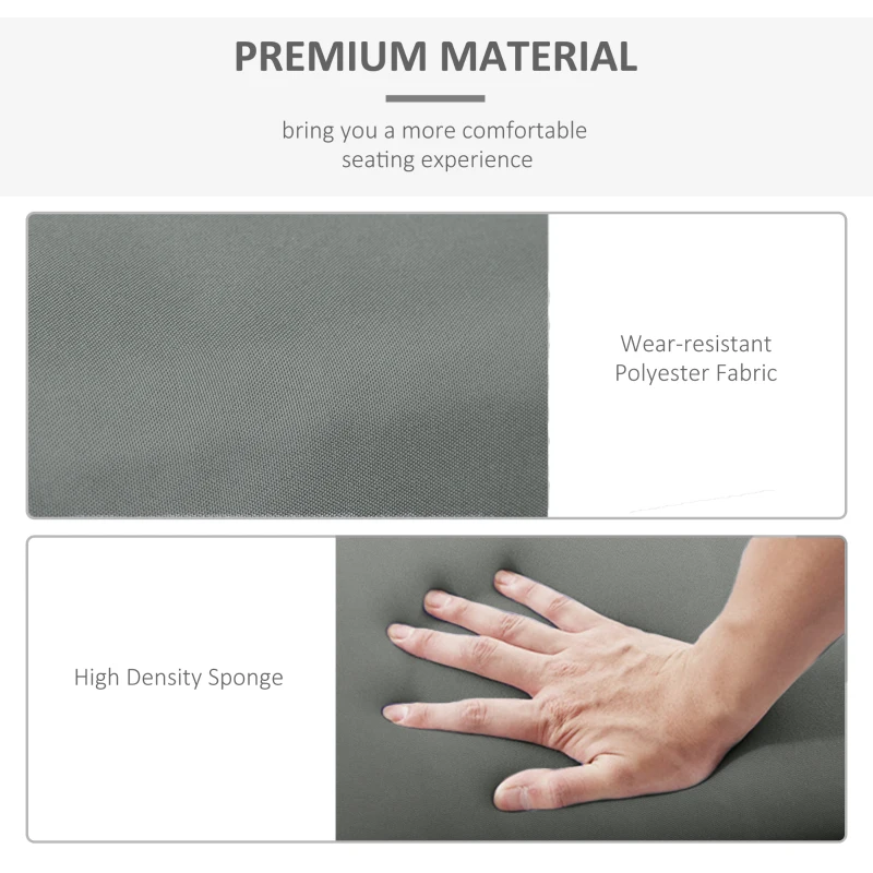 Outsunny Set of 2 Sun Lounger Cushion Non-Slip Seat Pads Garden Patio Reclining Chair for Indoor Outdoor, 196 x 55cm, Dark Grey