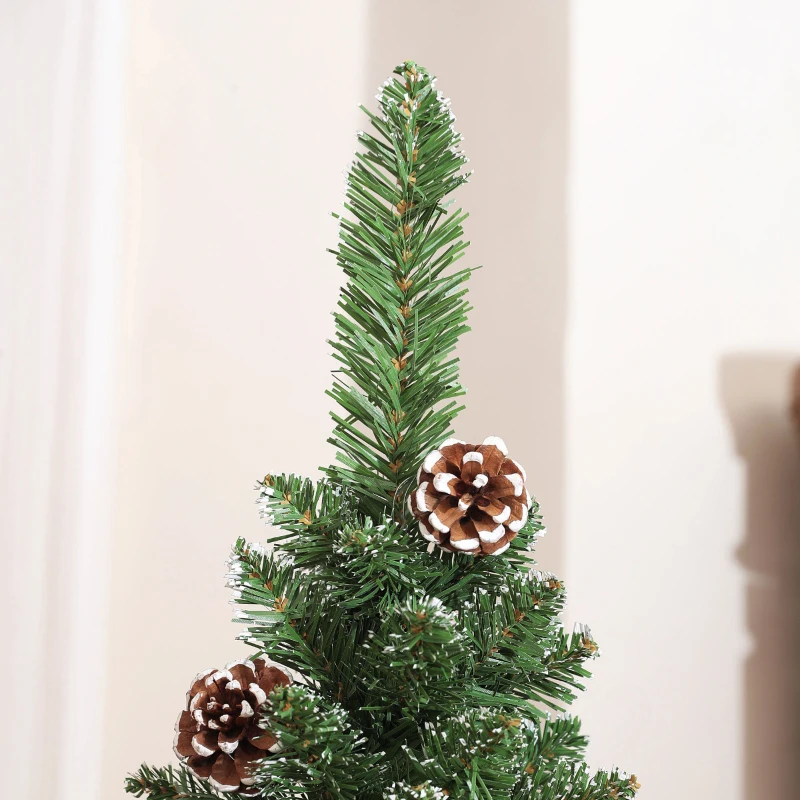 HOMCOM Árbol de Navidad Artificial 225 cm con 980 Ramas 75 Piñas y Soporte de Metal Árbol Navideño para Salón Interior Verde