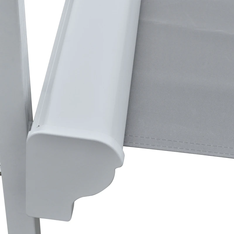 Outsunny Store banne Manuel rétractable Lumineux LED Aluminium Polyester Haute densité imperméabilisé dim. 3L x 2,5l (avancée) m Gris