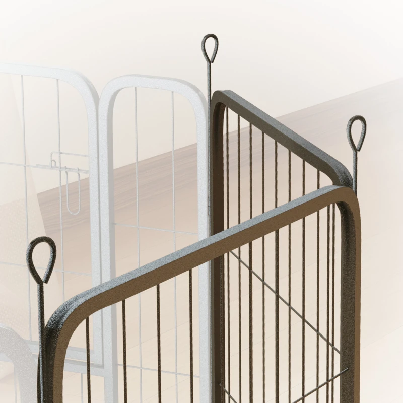 PawHut Two-Piece Dog Pen Expansion Pack for Medium Dogs, 80cm Tall Animal Pen with Three Connecting Stakes