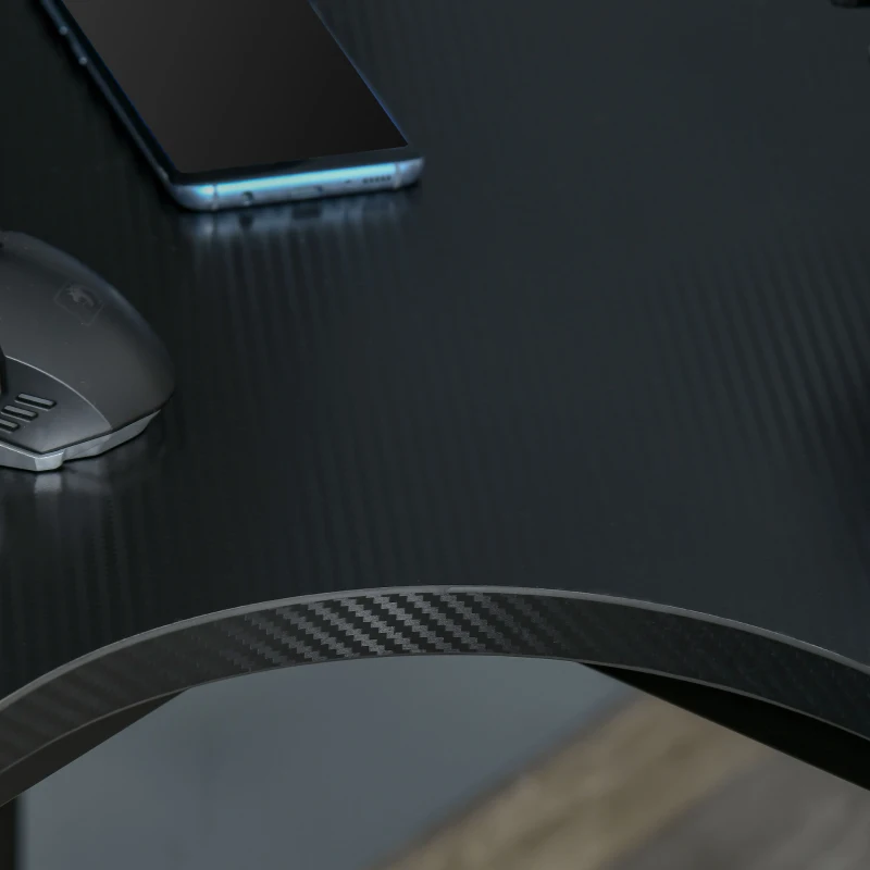 HOMCOM L-Shaped Gaming Desk, Computer Corner Desk, Home Office Workstation with Cable Management, 145 x 81 x 76cm, Black, Right