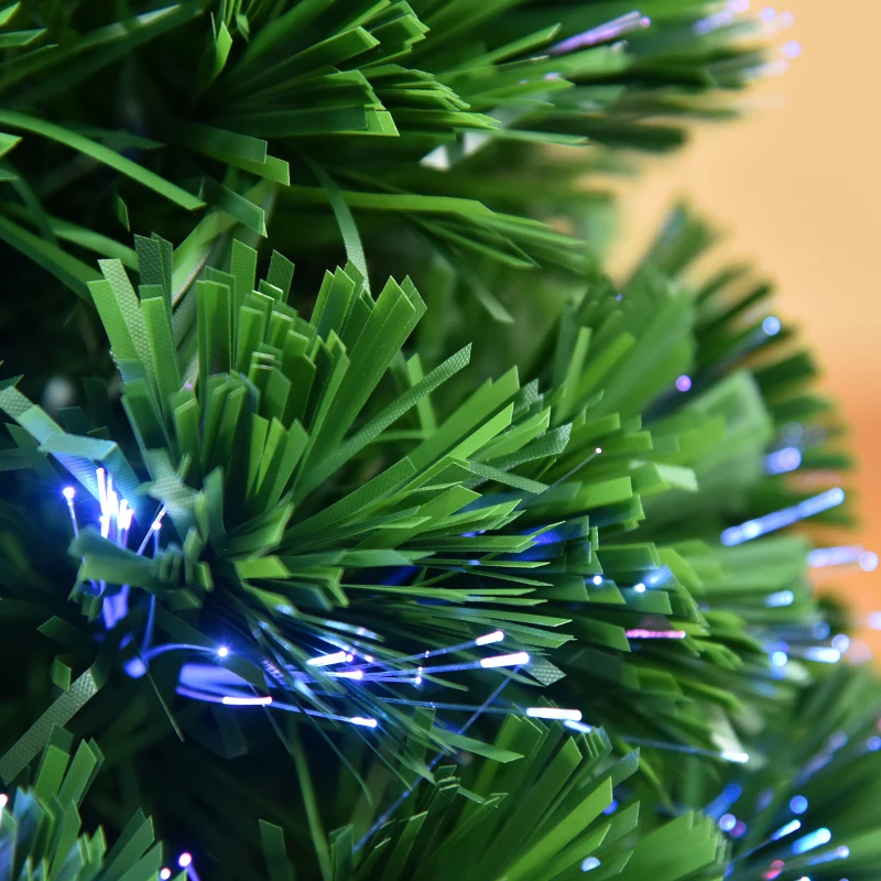 HOMCOM Small Pre-Lit Fiber Optic Christmas Tree Artificial Spruce Tree Multi-Color (2ft 60cm)