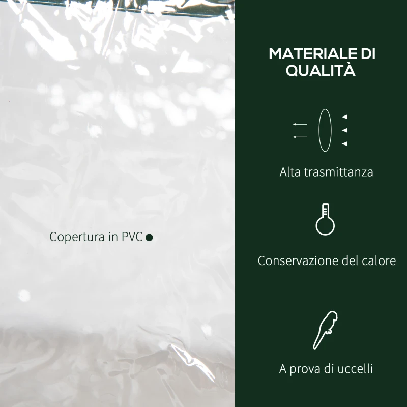 Outsunny Mini Serra con Copertura in Plastica, Telaio in Acciaio con 3 Ripiani, 69x49x125cm, Trasparente