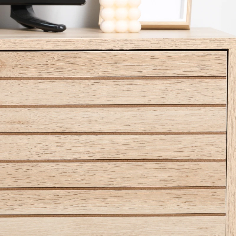 HOMCOM Mobile TV Moderno per TV max 60" in MDF e Acciaio con 4 Ripiani Aperti e Armadietto a 2 Livelli, 140x40x55.3 cm