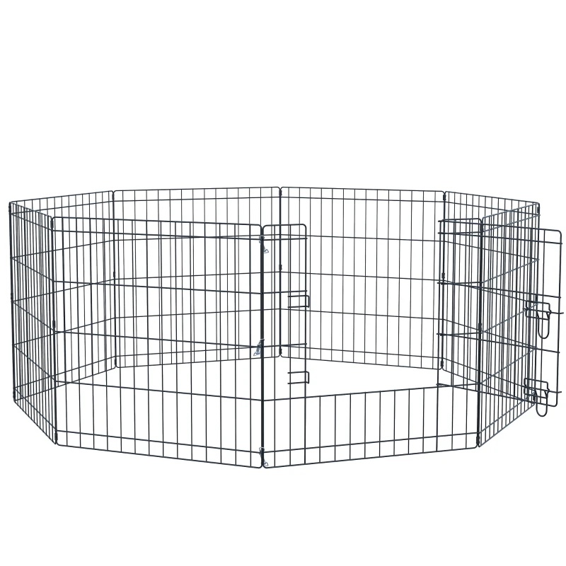 PawHut Dog Pen, 8 Panel Dog Playpen, DIY Design with Door, for Small Dogs, Puppies, Small Animals, for Indoor/Outdoor Use, 61cm High