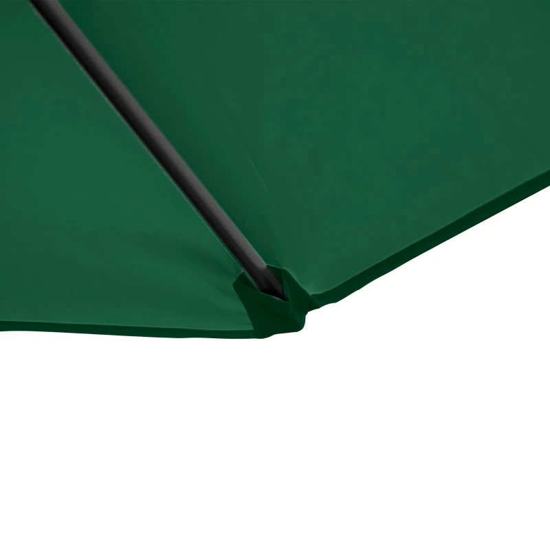 Outsunny 2.5M Garden Cantilever Parasol, Offset Roma Patio Umbrella Hanging Sun Shade Canopy Shelter with 360° Rotation and Cross Base, Green