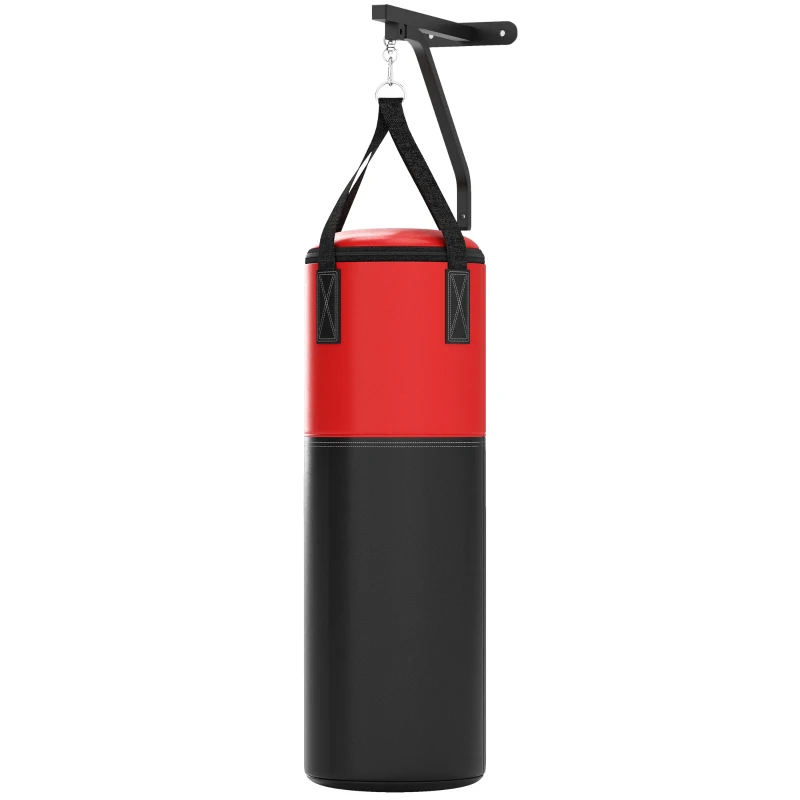 SPORTNOW Unfilled Punching Bag Set with Boxing Bag Bracket, Boxing Gloves, Hand Wraps and 360° Swivel Hook