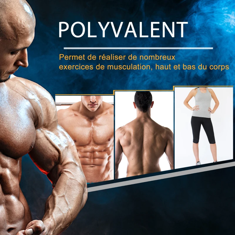 HOMCOM Haltères de 20 kg ensemble d'haltères musculation réglable avec barre d'extension pour entraînement musculaire et haltérophilie