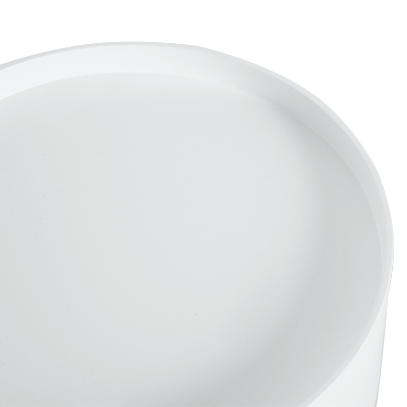 HOMCOM Table basse - table de chevet - table de nuit ronde - design scandinave table d'appoint bout de canapé avec tiroir pieds effilés inclinés bois massif chêne clair blanc