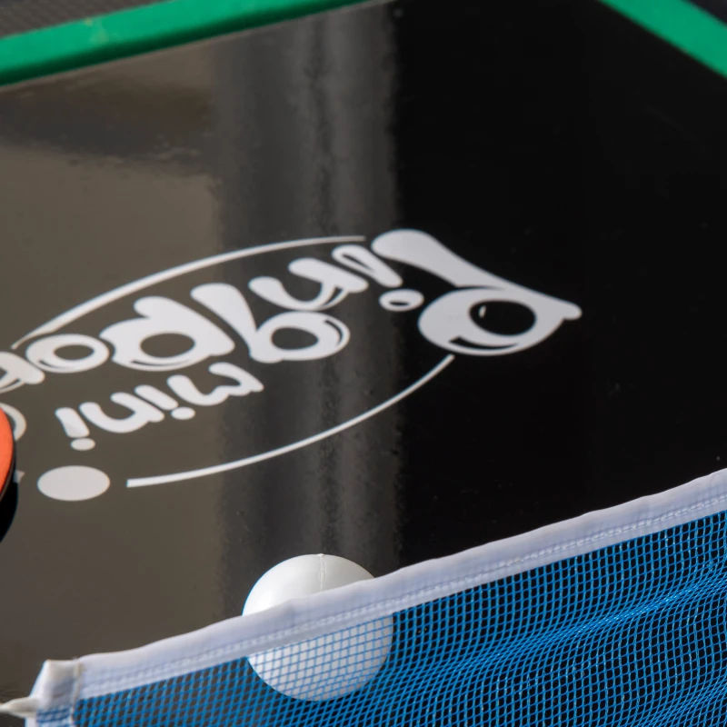 HOMCOM Mesa Multijuegos 6en1 para Niños de +7 Años con Ruedas Billar Futbolín Ping-Pong Anillas Hockey 120x88x79cm Negro