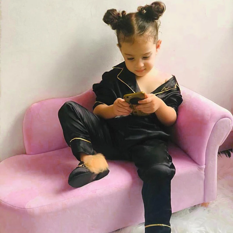 HOMCOM Toddler Chair Kids Sofa Velvet Children Chaise Lounge  Seater Day Bed Couch Seat Pink