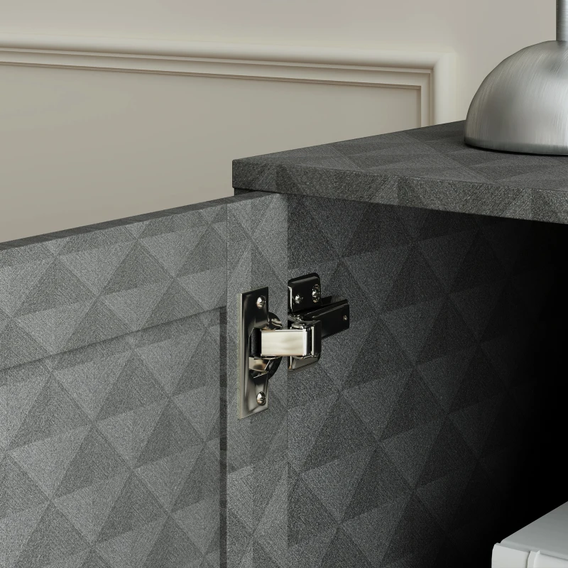 HOMCOM Sideboard with Adjustable Shelf, Freestanding Sideboard Storage Cabinet with Open Compartment and 2 Drawers, Grey