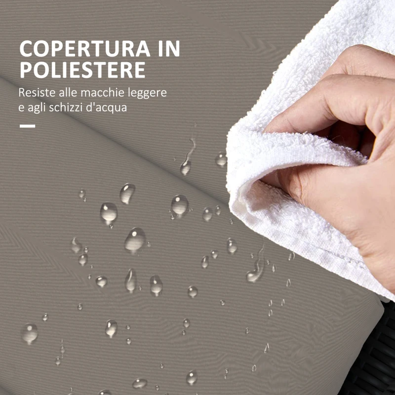 Outsunny Cuscino per Sdraio e Lettino Prendisole in Tessuto con Lacci di Fissaggio, Grigio Scuro
