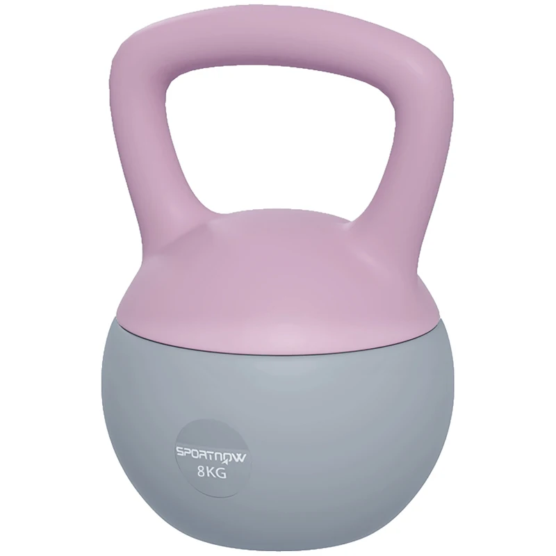 SPORTNOW 8KG Soft Kettlebell, Kettlebell with Non-Slip Handle for Home Gym, Weight Lifting, Strength Training, Purple/Grey