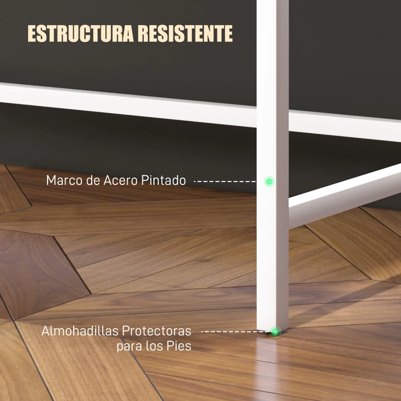 HOMCOM Mesa de Escritorio con 2 Cajones y Estante Mesa de Estudio para Oficina Dormitorio 106x51,5x102,5 cm Blanco y Roble