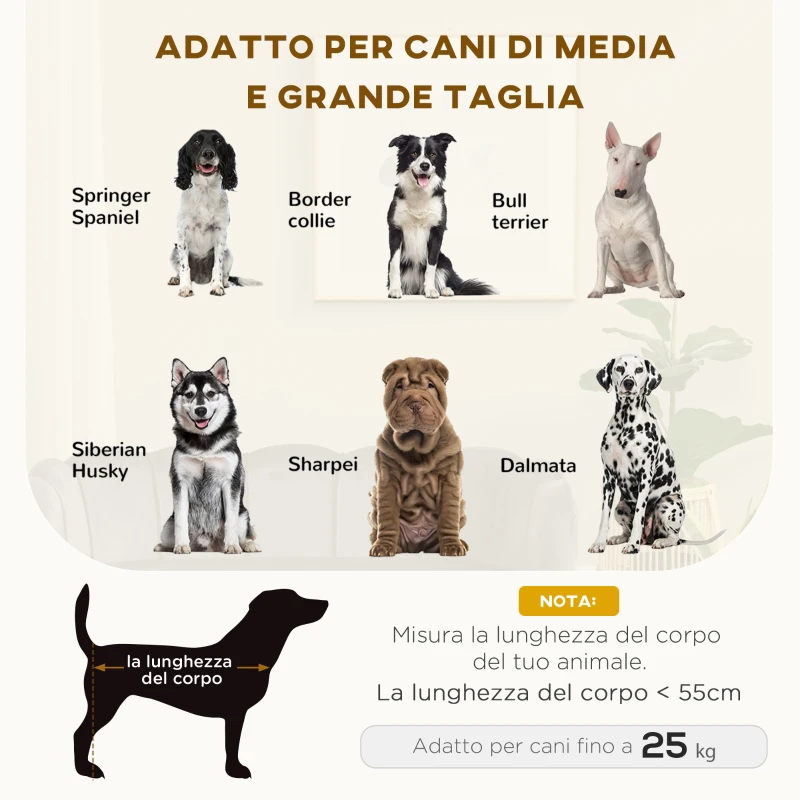 PawHut Divano per Cani di Taglia Medio-Grande con Rivestimento Sfoderabile e Lavabile