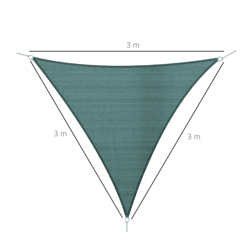 Outsunny Sun Shade Sail UV Resistant Shelter Garden Canopy Awning w/ Portable Bag  (Triangle（3 Meter）, Green)