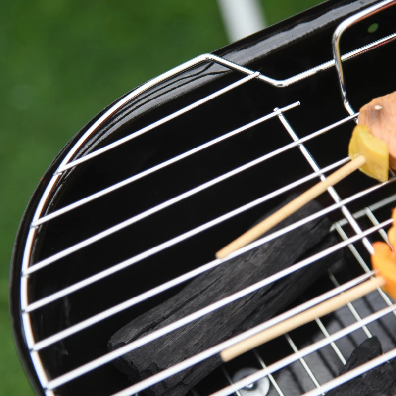 Outsunny Barbecue a Carbonella BBQ Grill con Coperchio e Ruote 48×52.5×79.5cm