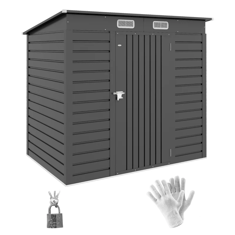 Outsunny Abri de jardin 2,3m² - pour Outils - cabanon Porte verrouillable - dim. 191L x 130P x 166,5-183H cm - acier