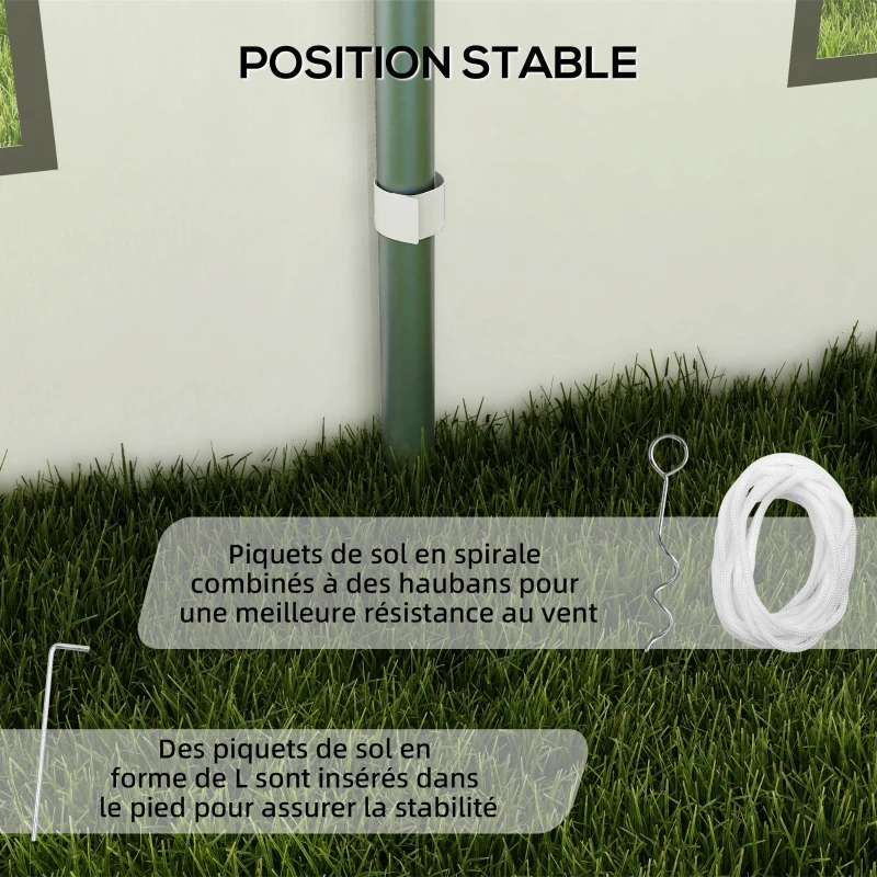 Outsunny Tente de reception, tonnelle, barnum 5 x 3 m avec 4 grandes fenêtres 2 portes 15m²