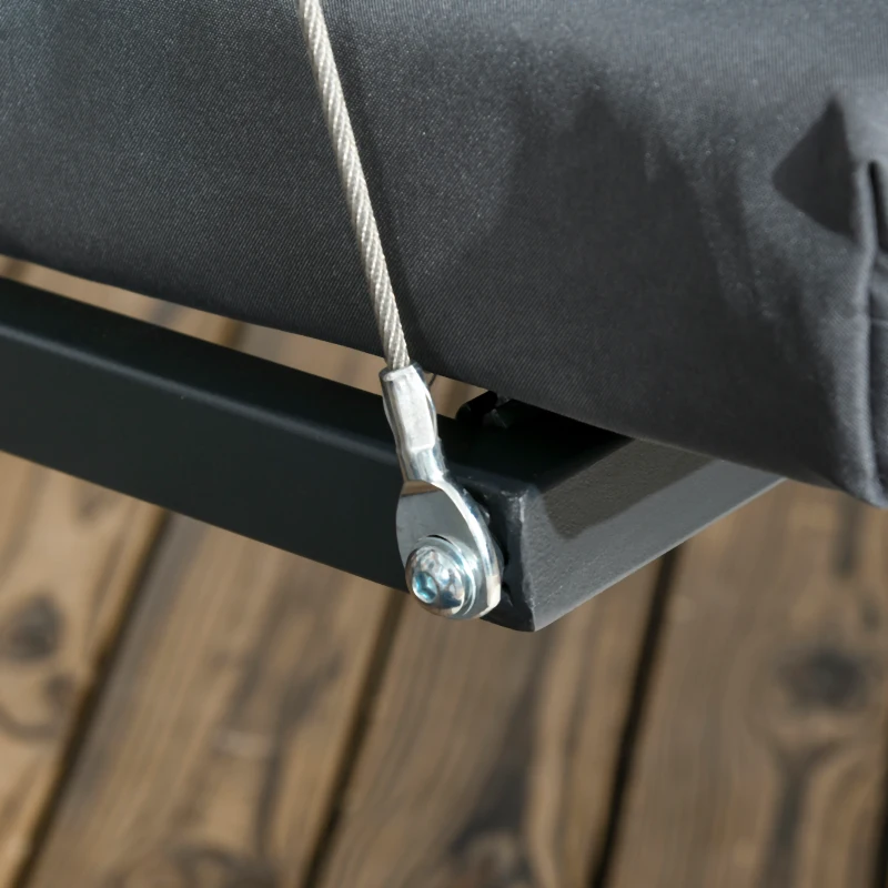 Outsunny Balancelle de jardin 3 places grand confort inclinaison toit réglable matelas fourni acier polyester gris foncé